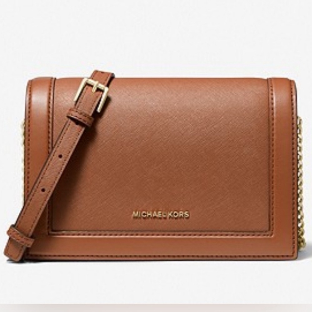 Michael Kors Tan Crossbody Bag with Structured Design - Picture 2 of 5